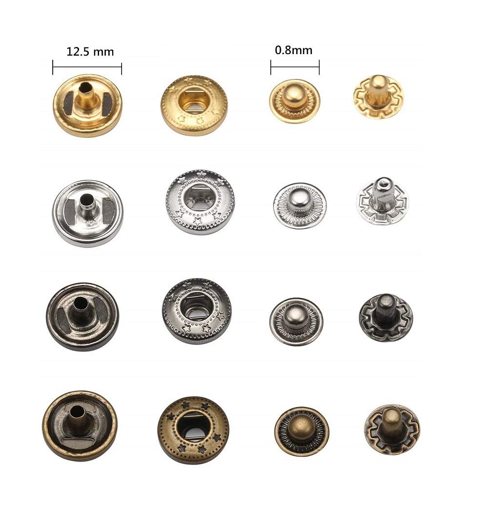 Amazon.co.jp: レザークラフト スナップボタン 120組 4色 12.5mm 留め